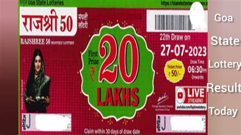 goa state lottery rajshree today result 6.30 pm|Goa Rajshree Lohri Special Lottery 29.1.2024 Result Live @ 6.30 .